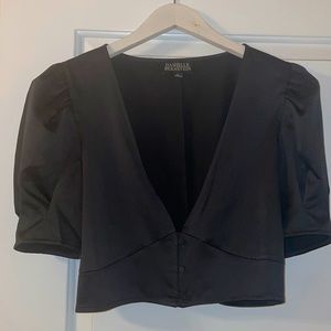 Danielle Bernstein cropped puff sleeve top